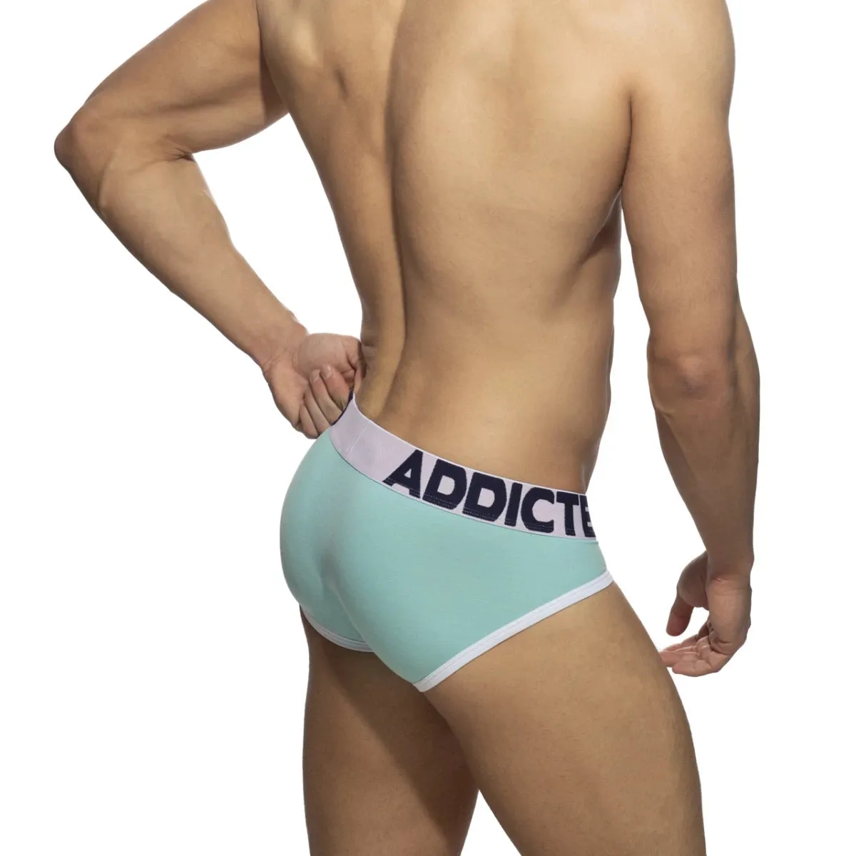 ADDICTED 2 Pack Pique Brief - Turquoise & Charcoal