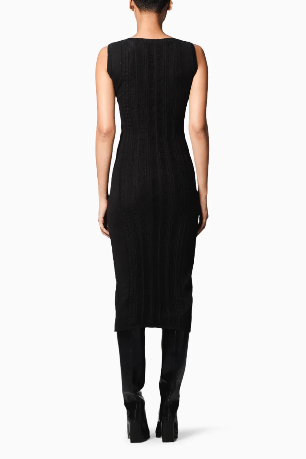 Black Studded Sweater Dress