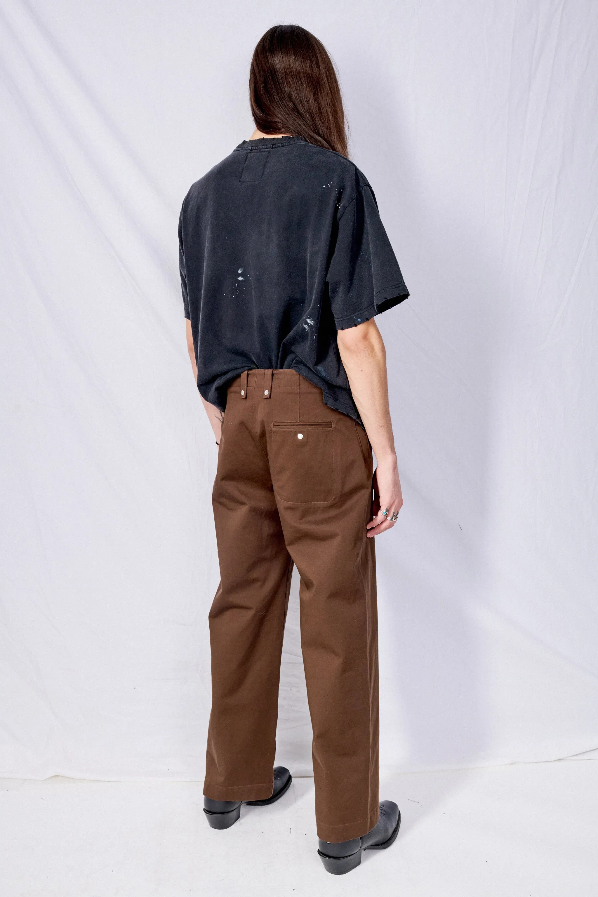 Brown Wide Chino Pants