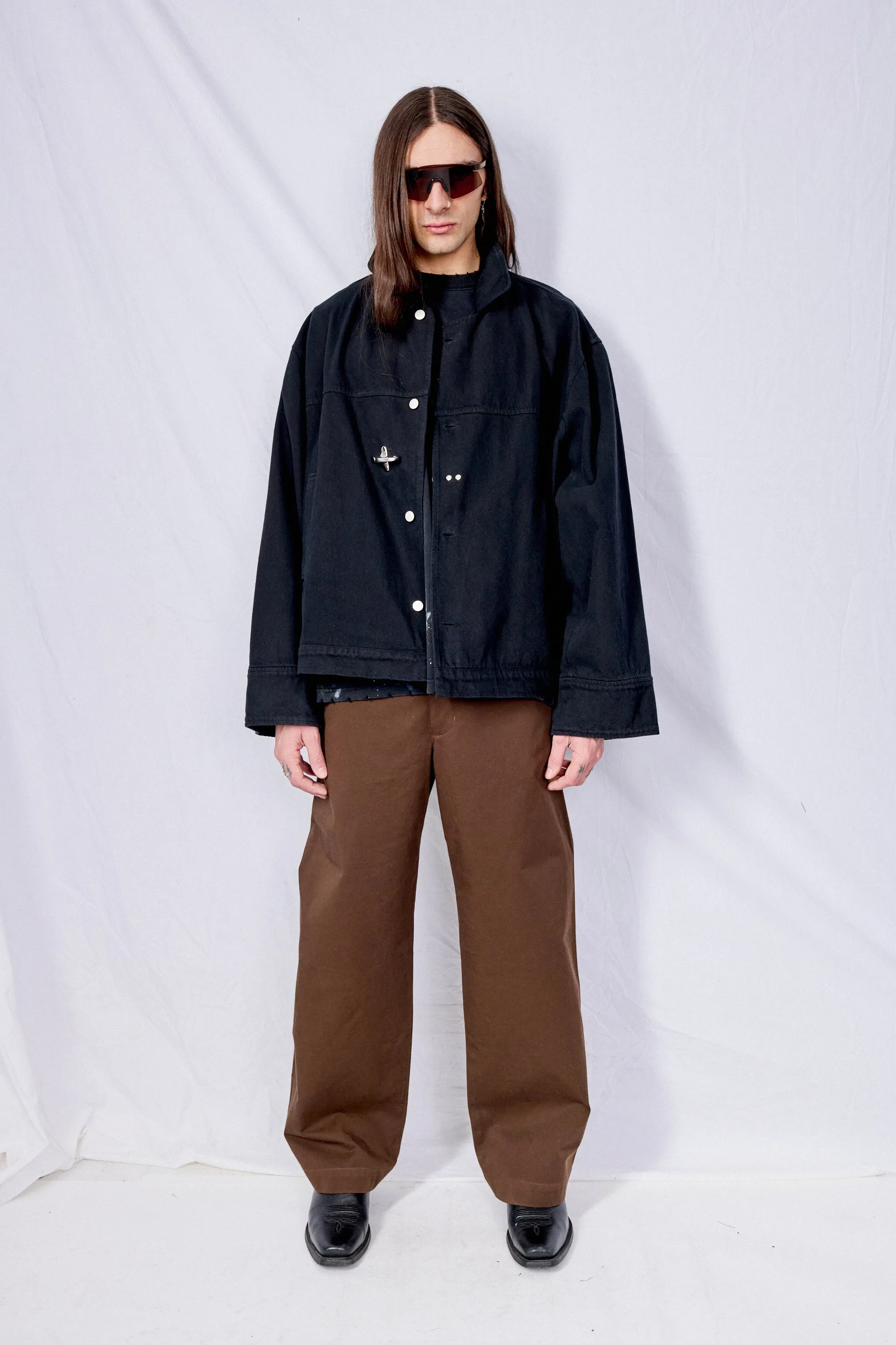 Brown Wide Chino Pants