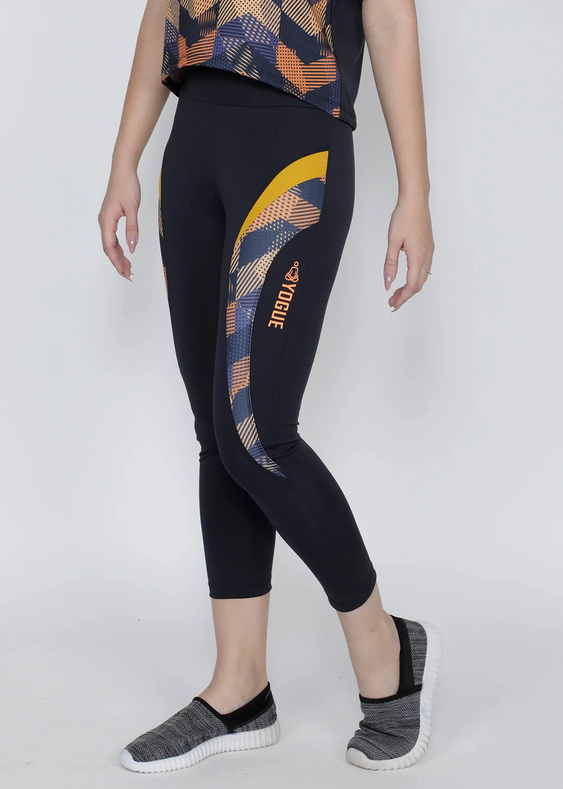 Graphite Crisscross 7/8th tights