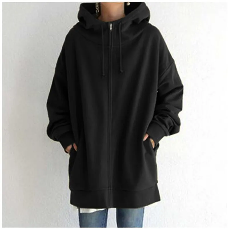 Hood Plus Fleece Zipper Solid Color Sweatshirt Vendors