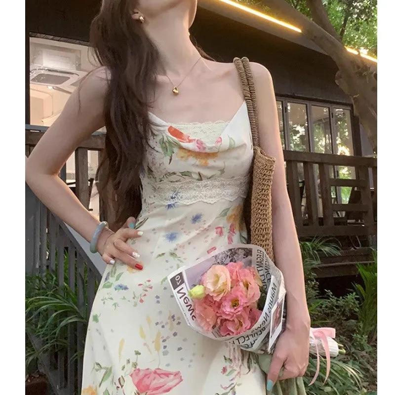 [London Flower Market] New Chinese Summer Gentle  Dress Refreshing Slimming Design Vacation Two-Piece Set for Women