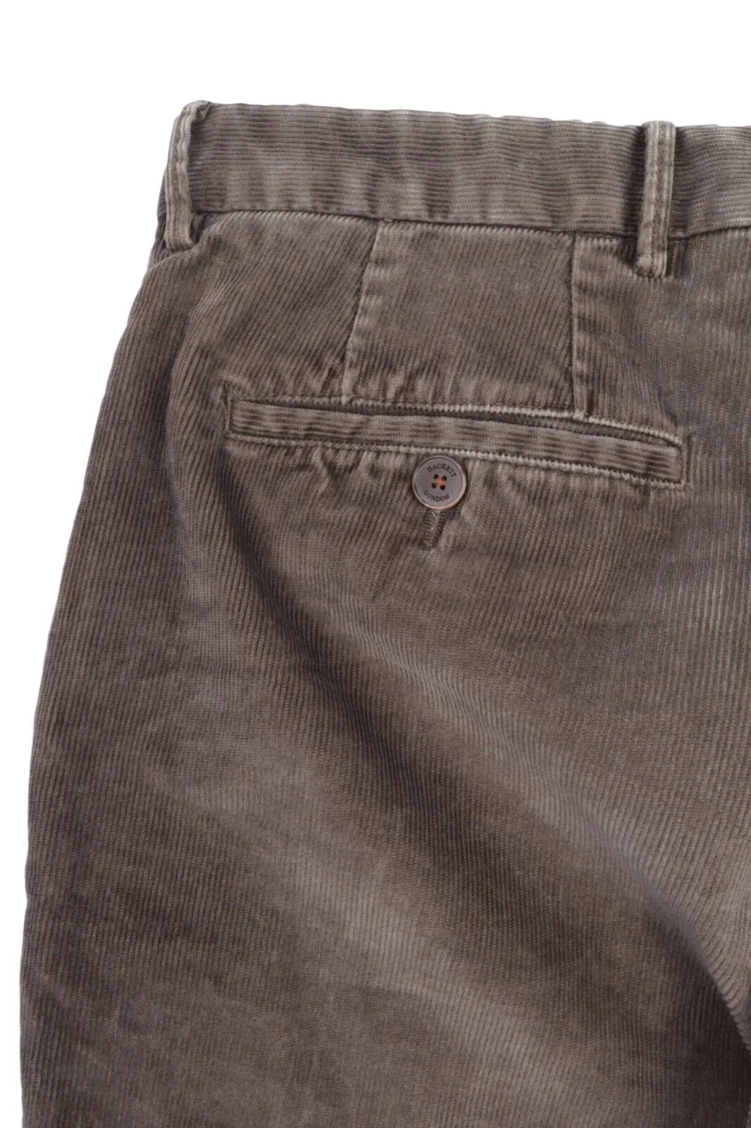Men's HACKETT LONDON Ashby Brown Corduroy Cotton Chino Pants Trousers Size 32 L