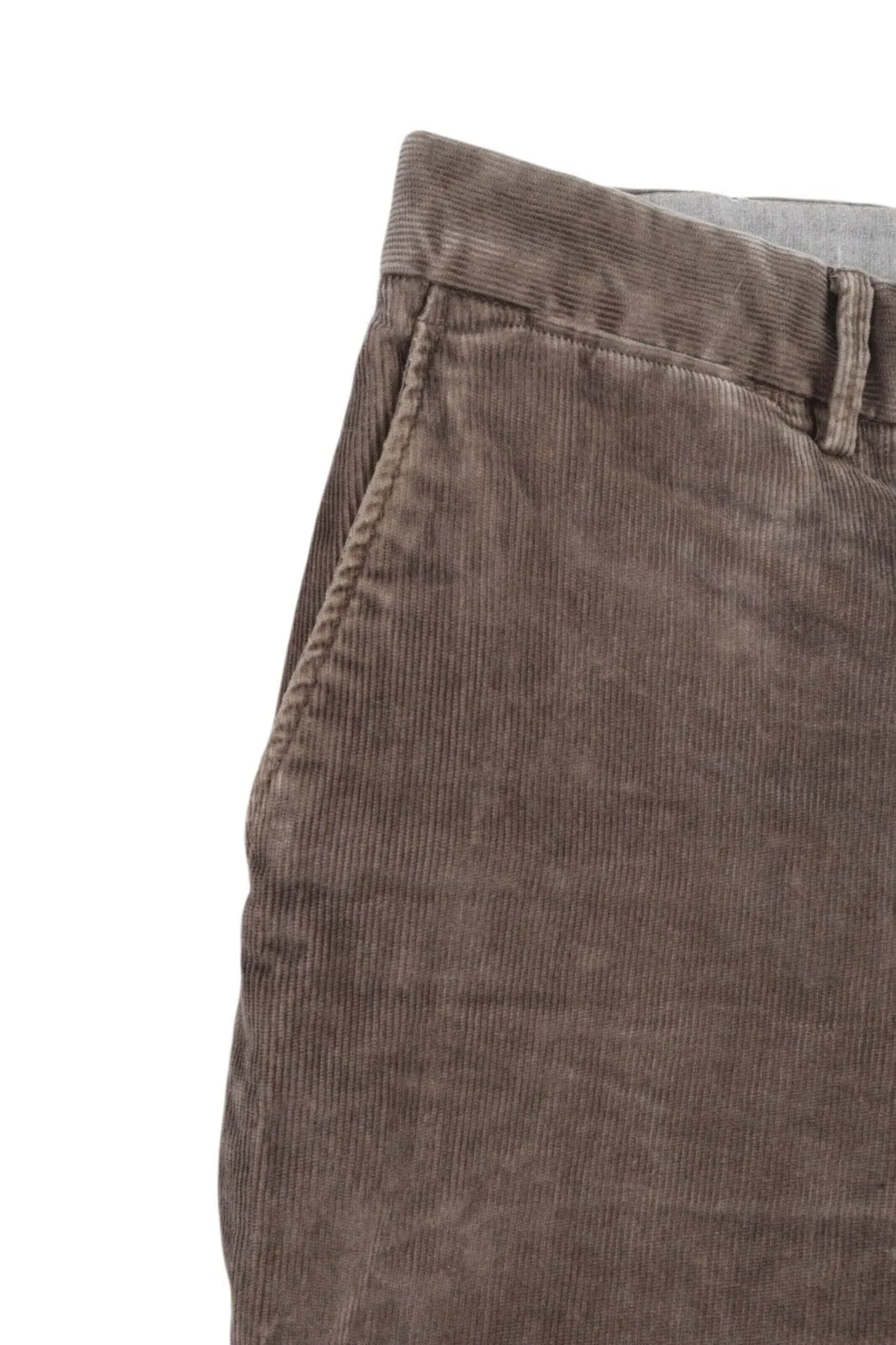 Men's HACKETT LONDON Ashby Brown Corduroy Cotton Chino Pants Trousers Size 32 L