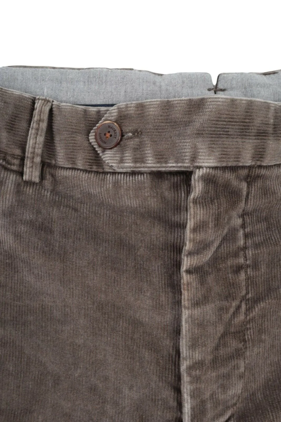 Men's HACKETT LONDON Ashby Brown Corduroy Cotton Chino Pants Trousers Size 32 L