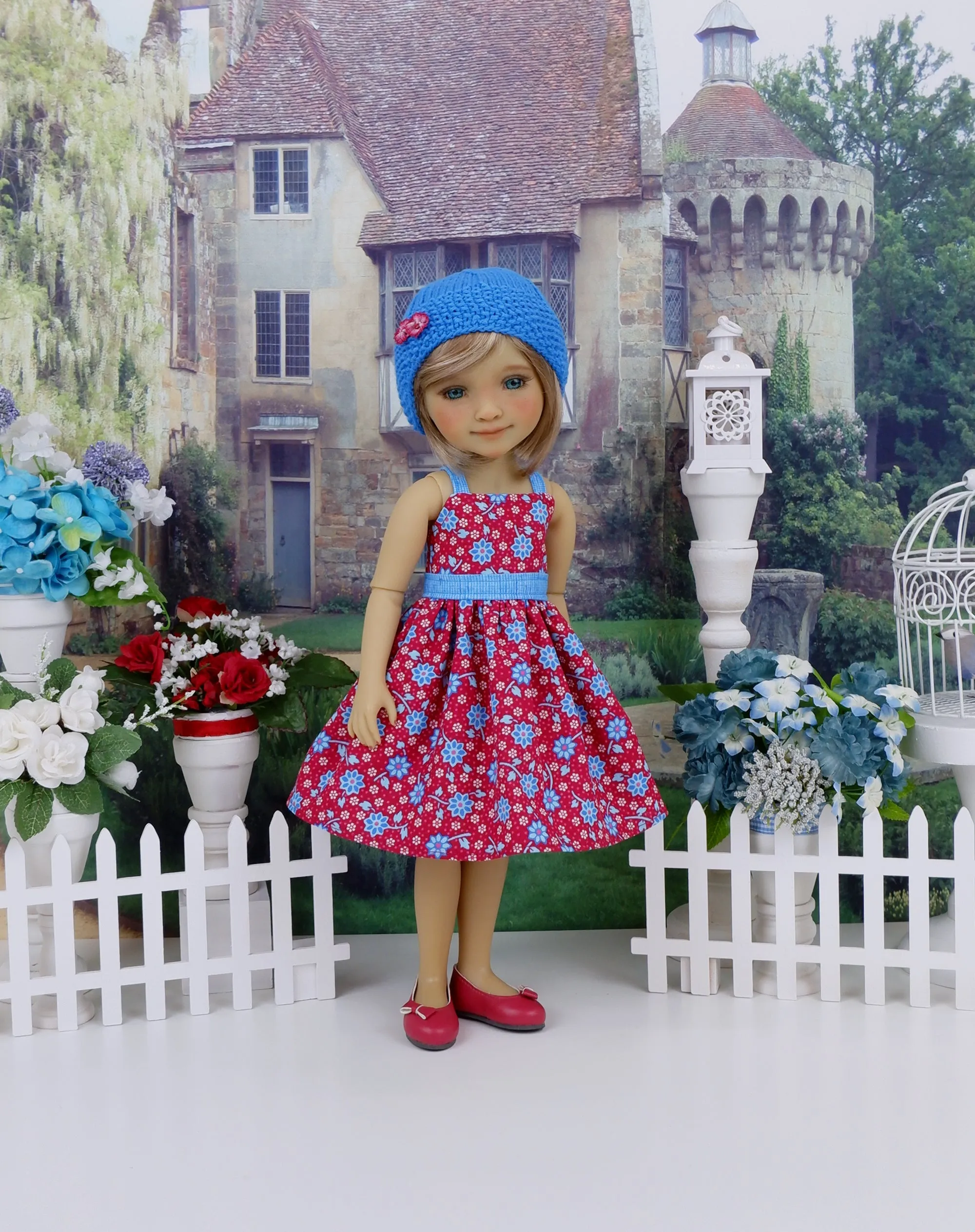 Ruby Blossoms - dress and sweater set with shoes for Ruby Red Fashion Friends doll