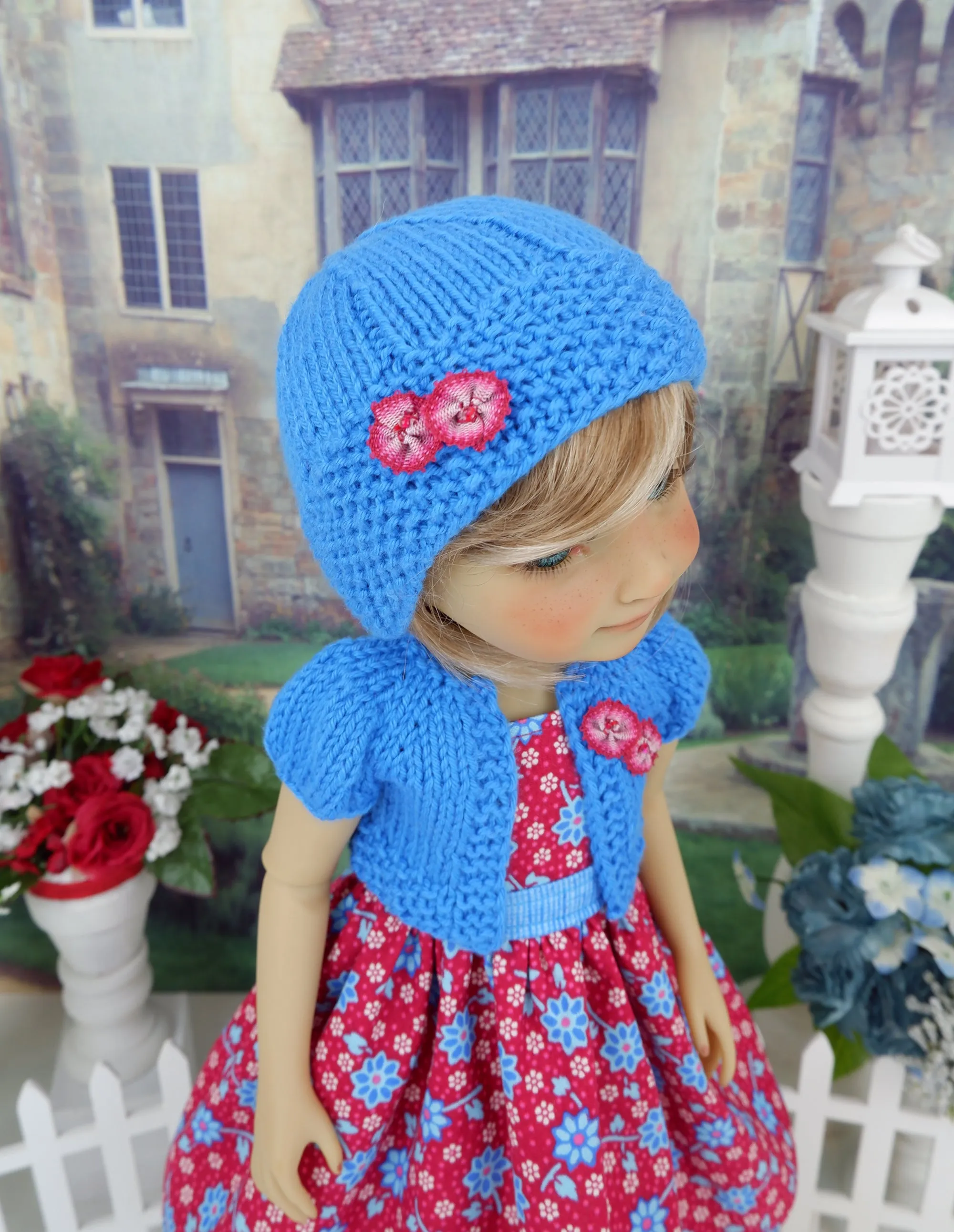 Ruby Blossoms - dress and sweater set with shoes for Ruby Red Fashion Friends doll