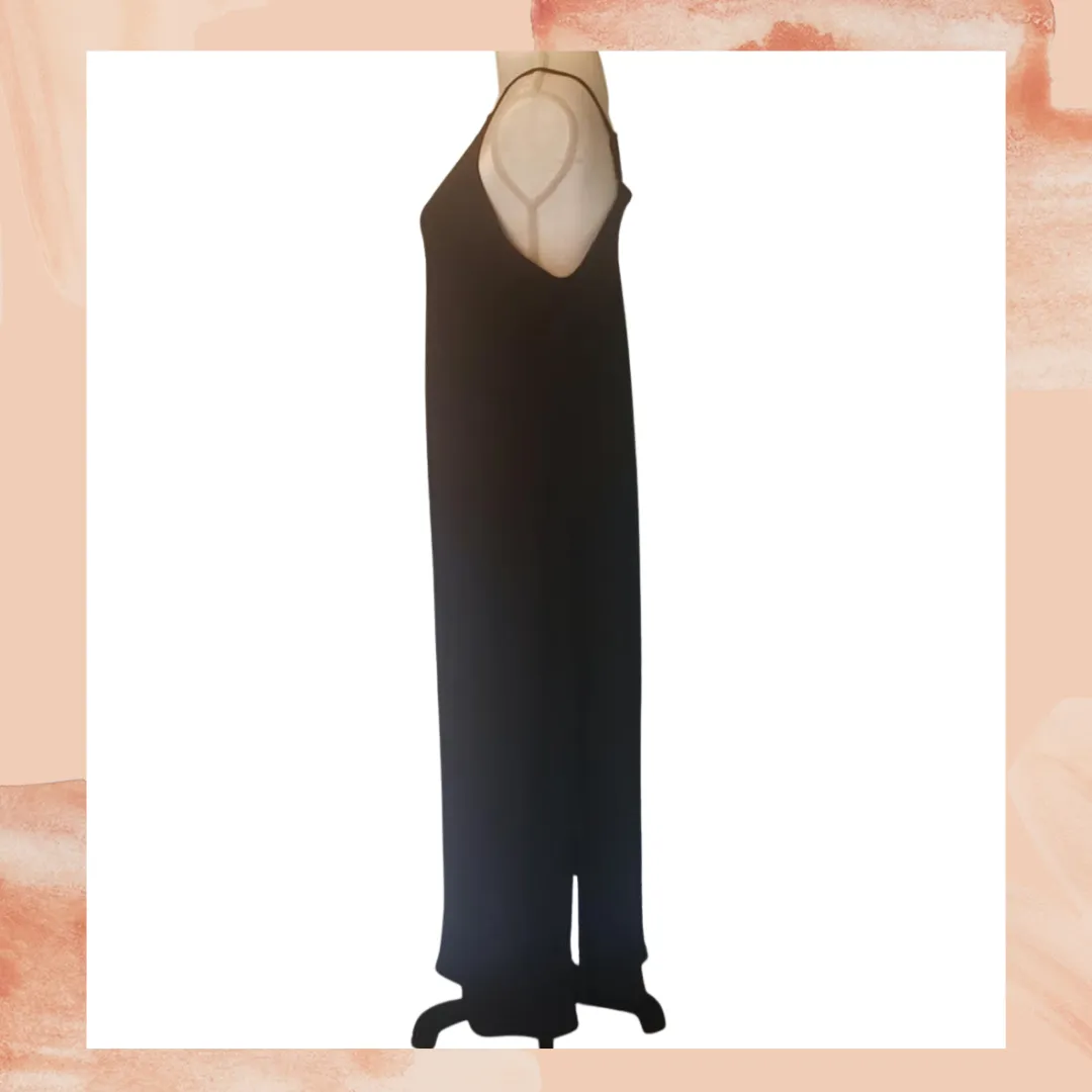 Simple Black Midi Slip Dress Medium
