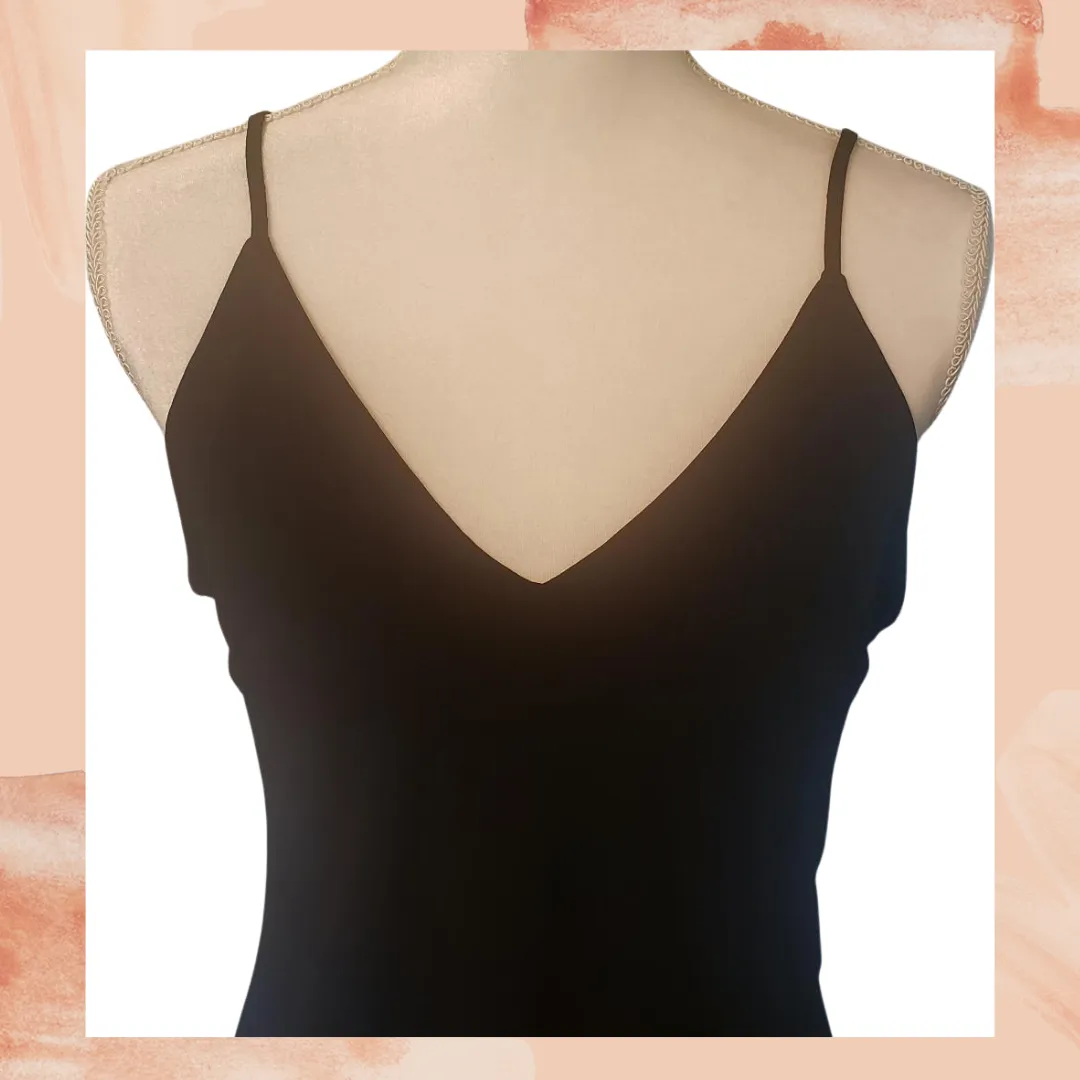 Simple Black Midi Slip Dress Medium