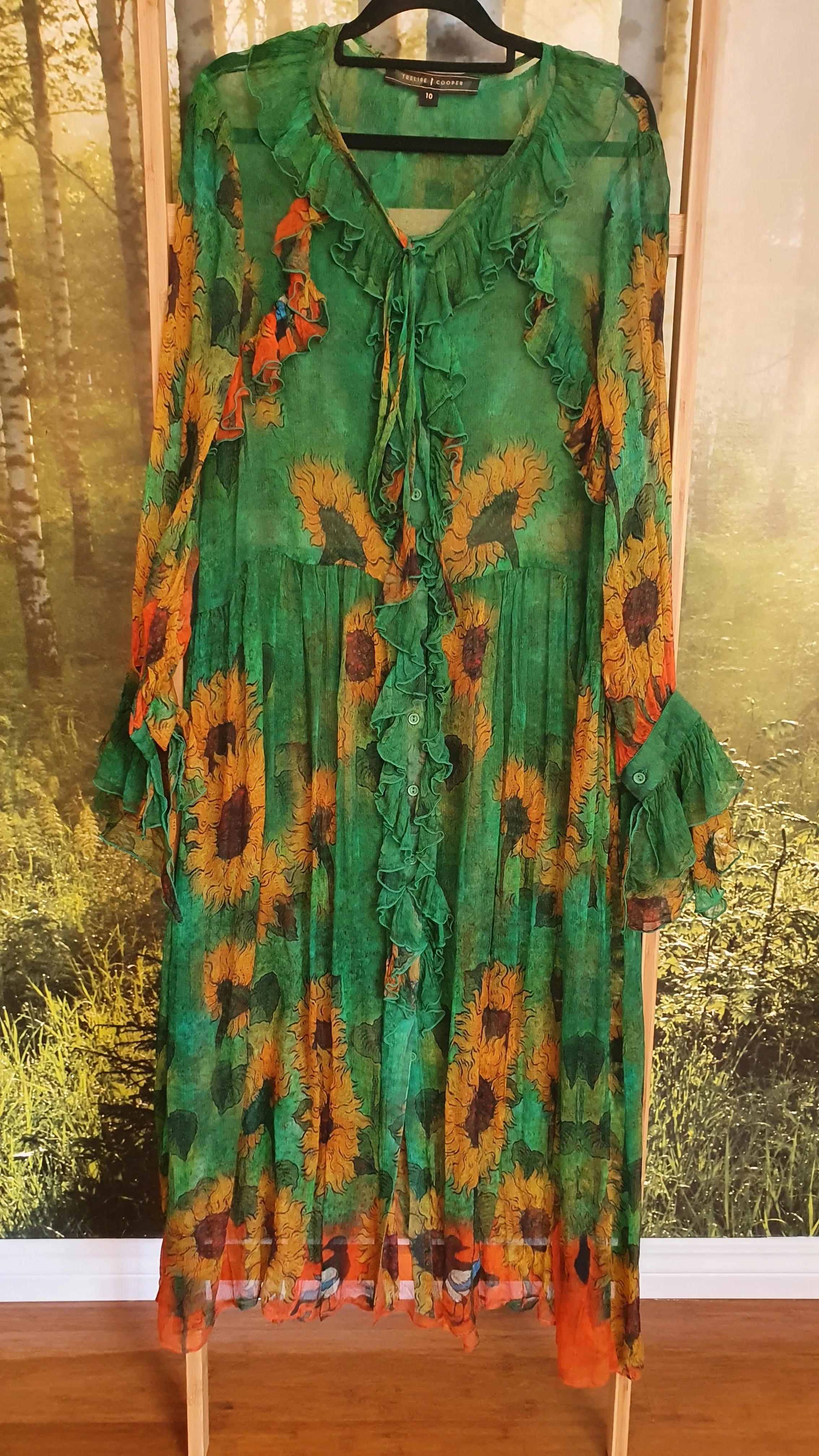 TRELISE COOPER "Conquering great pleats" silk dress! 10-12