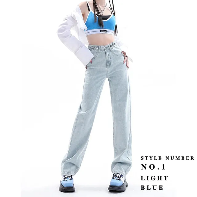 Women's New Streetwear Style High Waist Jeans