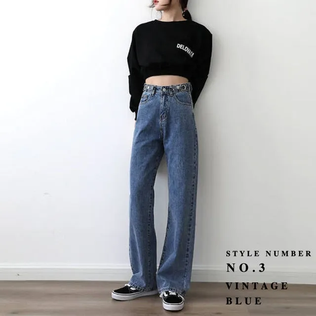 Women's New Streetwear Style High Waist Jeans