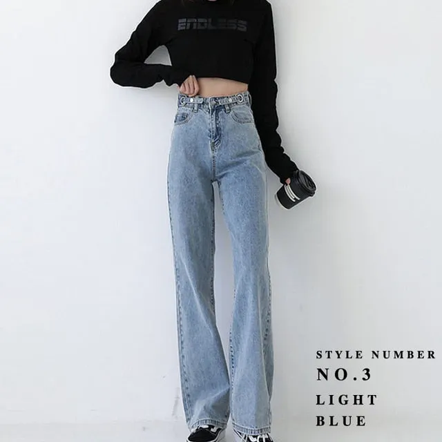 Women's New Streetwear Style High Waist Jeans