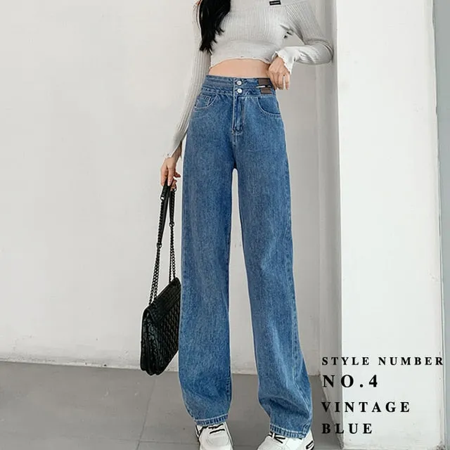 Women's New Streetwear Style High Waist Jeans