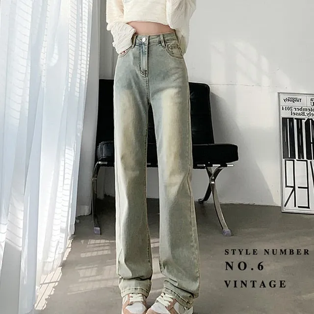 Women's New Streetwear Style High Waist Jeans